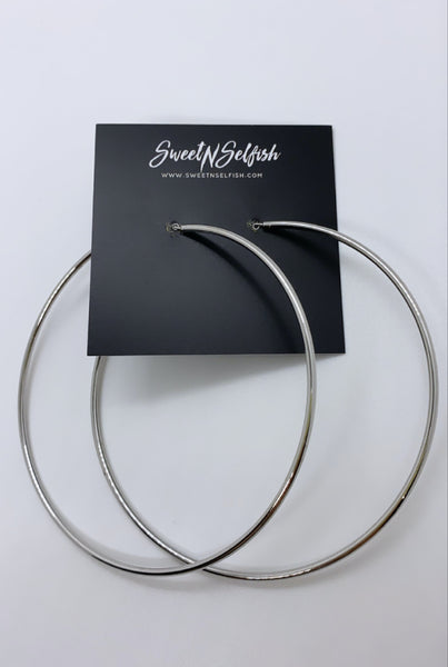Silver Large Hoops