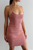 Mauve Pink Suede Dress