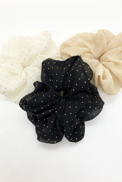 Gold Dot Trio Scrunchies