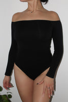 Desire Off Shoulder Bodysuit- Black