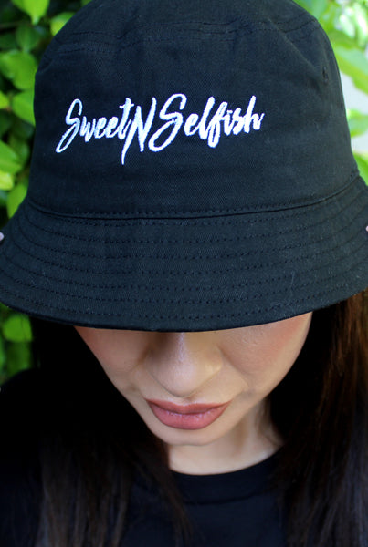 SweetNSelfish Bucket Hat-Black