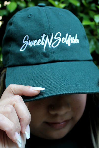 SweetNSelfish Dad Hat- Forest Green