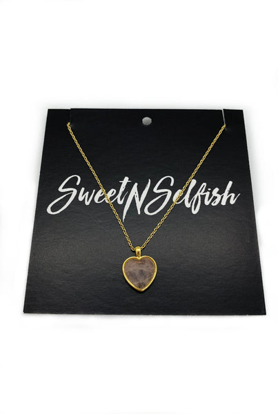 Sweetheart Stone Gold Dipped Necklace